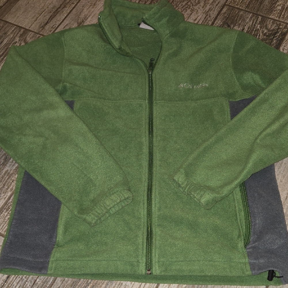 Columbia Green Fleece Jacket with Grey Accents